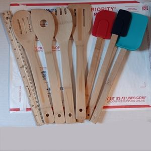 Kitchen tools 7pcs: Spatulas Spoons & Forks for Cooking Stirring New